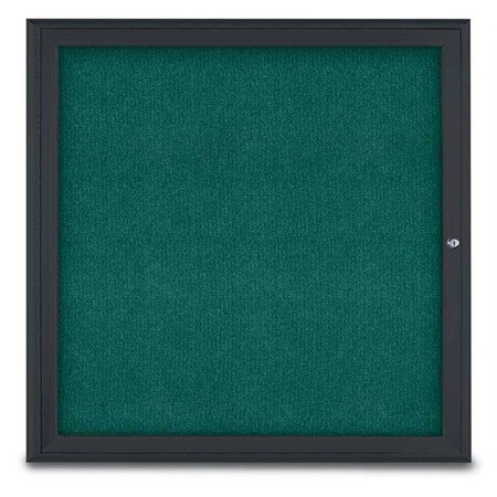 United Visual Products Sliding Door Indoor Enclosed Corkboard, 9 UV9030ACS-SATIN-DRKSPR